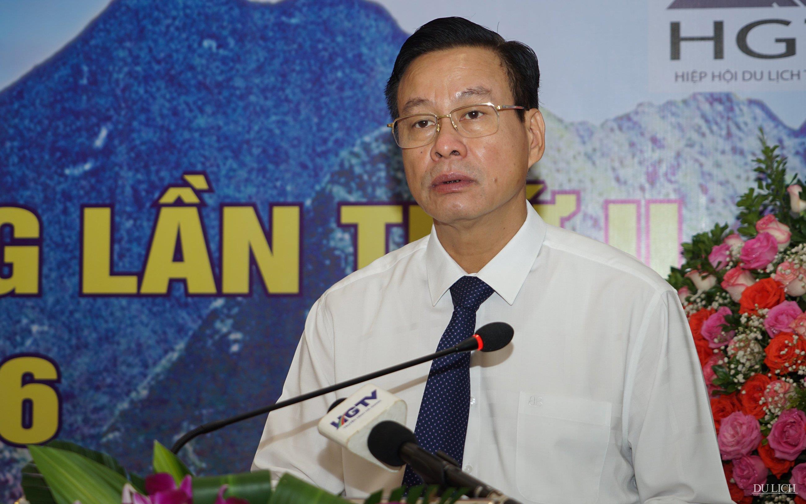 Chủ tịch danh dự Hiệp hội Du lịch Hà Giang Nguyễn Văn Sơn phát biểu